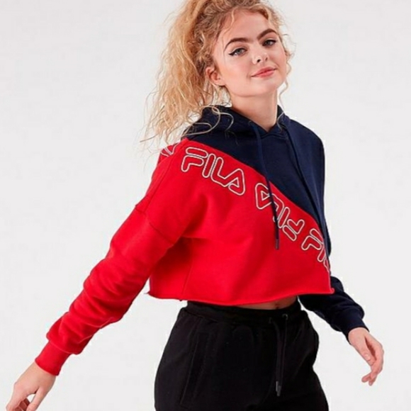 Women's Fila Crop Hoodie - Picture 2 of 7